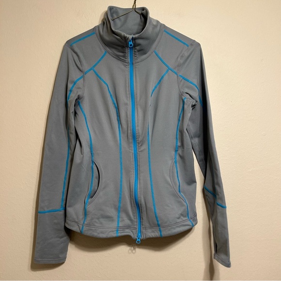 ZELLA Full Zip Gray with Blue Active‎ Athletic Running Track Jacket M - Picture 1 of 9